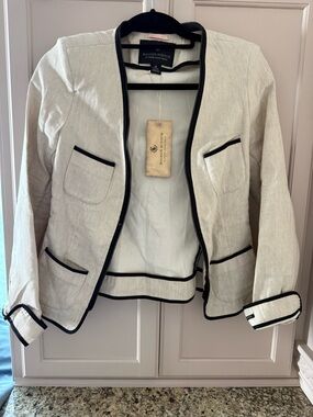 Scotch & Soda Cream Jacket with Black Trim